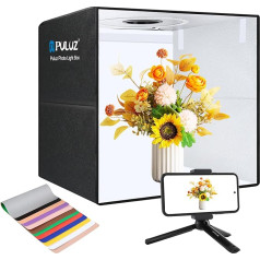 PULUZ Photo Studio Box Light Tent 50 x 50 x 50 cm, 50 cm Photo Box with 6 Backgrounds Foldable Portable for Product Photography, E-Commerce, Creative Projects