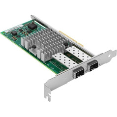 Euqvos PCIe Ethernet Network Card for Intel X520-DA2 82599ES Chipset PCIe 2.0 x8 10Gb Dual Port SFP+ LAN Card Support Windows Server/Windows/Linux/VMware/ESX