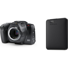 Blackmagic Design Pocket Cinema Camera 6K G2 & WD Elements Portable External Hard Drive 4TB (Mobile Storage, USB 3.0 Interface, Plug and Play, Formatted for Windows) Black