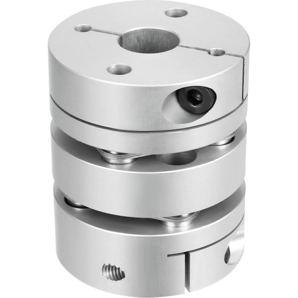 Sourcing Map 12mmx16 mm Aluminum Wave Clamp Tight Motor Shaft 2 Diaphragm Coupling Coupler