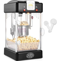VEVOR Popcorn Maker Popcorn Maker Popcorn Maker 300W Popcorn Maker 2.5oz Kettle Makes 4Qt Per Load, Popcorn Maker with PP Door, Includes 2 Scoops and Tray, Cinema Style Black
