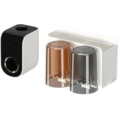 Zahnbürstenhalter zur Wandmontage mit automatischem Zahnpastaspender, großes Fassungsvermögen, Badezimmer-Organizer-Tablett für Arbeitsplatte, 4 Getränkehalter und ABS- und PS-Material (Weiß, 2 Tassen