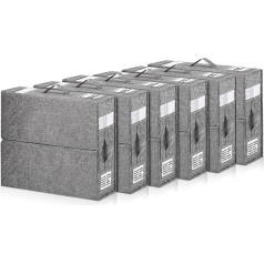 Storage Bed Linen Organiser, 6 Pieces Foldable Storage Bag for Bed Sheets Can be Used in Wardrobe, Underbed and Drawers, Storage Box for Bed Sheets and Clothes with Window and Label