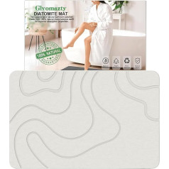 Glvomazty Diatomite Stone Bath Mat, Bath Mat, Stone Quick-Drying, Super Absorbent, Non-Slip, Thickened Bath Mat Stone for Bathroom Floor, Bathtub and Shower Room Outdoors, 60 x 39 cm