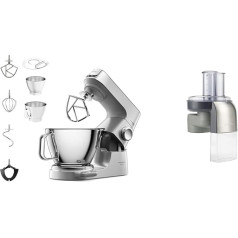 Kenwood Titanium Chef Baker KVC85.004SI Food Processor with Integrated Scales & Schnitzel AT340, Accessories for Kenwood Food Processors