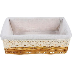 BESTonZON Bread Basket Rattan Fruit Basket Braided Basket Rattan Basket with Fabric Braided Basket Serving Basket Picnic Basket Braided Basket Shelf Basket Snack Basket Storage Basket for Kitchen Home