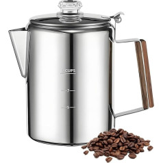Percolator Coffee Pot, Portable Coffee Maker Percolators with Compact Vintage Design, 6.69 x 4.84 x 7.48 Inches Ideal for Beach Trips, Family Gatherings, Outdoor Camping, and Friends Time