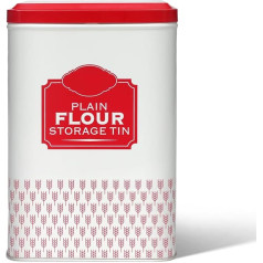 Flour Storage Containers, Self Winding Flour Tin with Lid, 18.5 x 9.2 x 12 cm, Storage Tins to Keep Flour Fresh and Clean (Solid Color)