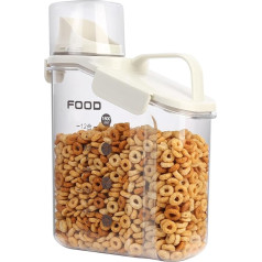 ZEBAN Small Cereal Containers 1.5L Airtight Dry Food Storage Container with Pourer Dry Food Dispenser for Flour Sugar Rice Oats