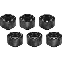Thermaltake 16 mm Pacific C-PRO G1/4 PETG Tube OD Compression - Black (Pack of 6)