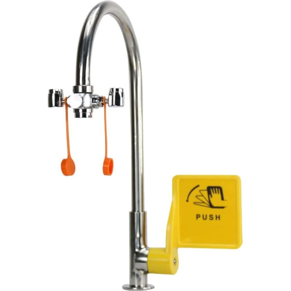 ZGYOZMNG Augenspülstation, Notfall-Augenspülstation, am Wasserhahn montierte Augenspüleinheit, Augenspüldusche für Waschbeckenaufsatz für Labor, Fabrik, Industriegelände, Büro und Zuhause (Silber)
