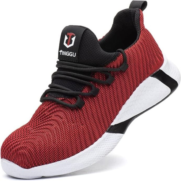 Dajingkj Steel Toe Cap Trainers for Women Lightweight Breathable Safety Shoes for Work Industrial Construction Fashion Sneakers Red 37 EU, red
