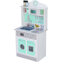 Teamson Kids - Pastel Little Chef Wooden Play Kitchen for Toddlers (Pack of 1) TD-12385M
