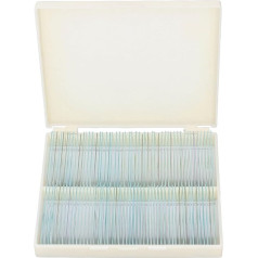 Gearwell Microscope Slides, 100 Pieces Empty Glass Slides for Biological Science, Round Edges Microscope Slides, Laboratory Equipment Sample Slides