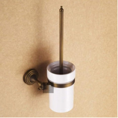 GZZ All Copper Bathroom Brush Continental Retro Toilet Brush Set for Bathroom Storage Includes Hanging Toilet Brush and Seal Toilet Bowl Brush Home Hotel Toilet Brush Holder Toilet Accessories