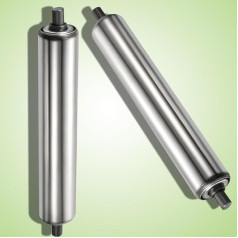 Edelstahl-Förderwalze, 2 Stück, 3,8 cm Durchmesser, verzinkter Stahl, industrielle Rollen, 69,8 cm Länge, unangetriebenes Förderband für Lagerung und Herstellung