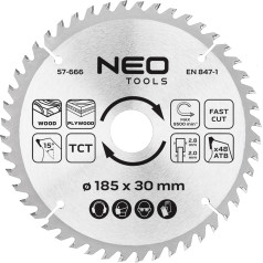 Neo Tools Zāģa asmens, platzāģis, 185 x 30 mm, 48 zobi