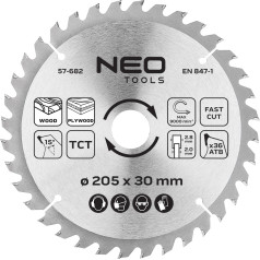 Neo Tools Zāģa asmens, platzāģis, 205 x 30 mm, 36 zobi