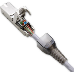 Rj45 savienotājs bez rīka stp | cat6 | kontaktdakšas | t568b | t568a