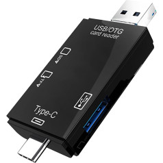 6in1 karšu lasītājs usb a/ micro usb/ usb c/ sd/ micro sd/ usb tc-r425x