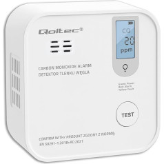 Oglekļa monoksīda detektors ar bateriju | 85db signāls | LED