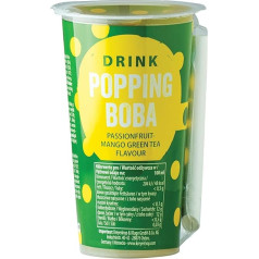 OBOBA Popping Boba Drink, Passion Fruit and Mango Green Tea - 1 x 425 ml