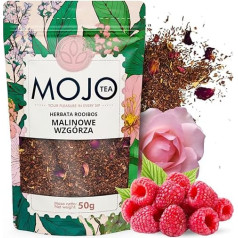 Mojo Tea Rooibos Tea Raspberry Hill - Loose Flavoured Redbush Tea with Raspberries - Caffeine Free, Fruity & Mild - 50g