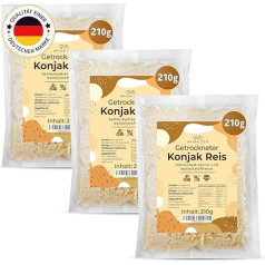 AVIDA ZEN Konjac Rice, Zero and Low Carbohydrate, Shirataki Low Calorie, Dried Konjac Rice, 3 x 210 g, High-Fibre, Keto Friendly, Gluten-Free and Vegan, Konjac Rice Low Calories