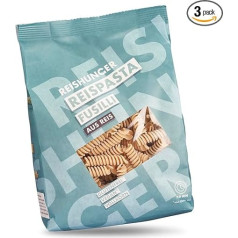 REISHUNGER Gluten-Free Fusilli Rice Pasta Made of Whole Grain Rice (3 x 400 g) - Also Available as Spaghetti & Penne, as Tasting Sets and in Many Sizes - Also Suitable for Celiac Diseases