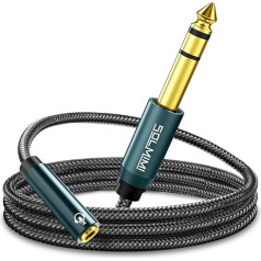 SOLMIMI 1/4 to 1/8 Headphone Adapter 1.2m 6.35mm Male to 3.5mm Female TRS Stereo Audio Jack Adapter Cable for Mixer, Guitar, Amplifier, Piano, Keyboard, Amplifier, Speaker, 1.2