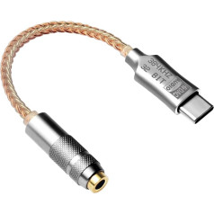 USB Type C to 3.5mm Adapter ALC5686 HiFi Portable Digital Audio Decoding Amplifier DAC Type-C Microphone Jack Headphone Converter for Huawei Xiaomi Samsung OnePlus Android Phone