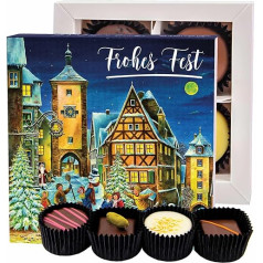 Hallingers Frohes Fest Snowman Rothenburg - Manufaktur Chocolates Christmas Gift Handmade without Alcohol from Fine Cocoa Chocolate (Box) - Gift Ideas Christmas & Gifts Advent Calendar | G