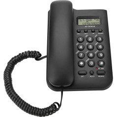 VBESTLIFE Home Hotel Wired Desktop Wall Telephone, Office Landline Phone (Black)