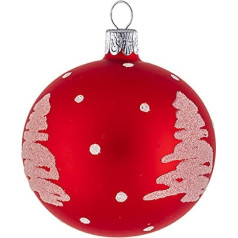 Set of 12 Christmas tree baubles (diameter 7 cm) made of mouth-blown and hand-painted glass