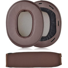 JHZZWJ Replacement Ear Pads & Headband Cover for Sony MDR-1A, MDR-1ADAC Ear Pads Made of Faux Leather Browm