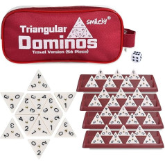Smilejoy Dreieckiges Domino,Triangle Domino, Triangular Domino Tiles with Brass Spinners Tabletop Game for Kids Ages 7 and Up, 56 Tiles, Classical Board Game, mathing Skill Trainning (2-4 Players)