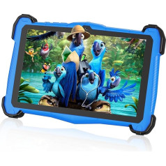 EagleSoar Children's Tablet 10 Inch Android 14 with Octa-Core Processor for Children Aged 3-12 Years, 10GB RAM + 64GB ROM, with Learning Software for Children and Parental Control (Blue)