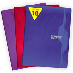 Clairefontaine 7496C Calligraphe Stapled Booklets DIN A4+ 24 x 32 cm French Ruling 70 Sheets 70 g Assorted Colours 1 Pack