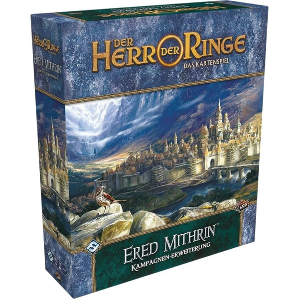 Fantasy Flight Games, The Lord of the Rings: LCG - Ered Mithrin, Campaign Expansion, Expert Game, Card Game, 1-4 Players, Ages 14+, 30 Minutes per Player, German