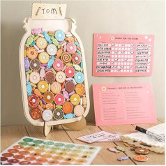 OESSUF Magnetic Reward Glass for Kids, Large Wooden Reward Glasses with Tokens, Reusable Star Card for Children's Behavior Inspires Good Behavior