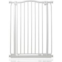 Safetots Extra Hoge Traphekje met Gebogen Bovenkant, 71cm - 80cm, Mat Wit, Extra Hoog 100cm in Hoogte, Drukbevestiging Traphekje, Babyhekje voor Deuren Gangen en Ruimtes, Veiligheidsbarrière