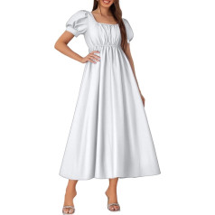 Women's 50s Rockabilly Petticoat Dress Retro Plain A-line Dress Square Neck Puff Sleeves Summer Dress Tunic Dress Knee-High Ball Dress Medieval Cocktail Dress Party Dress