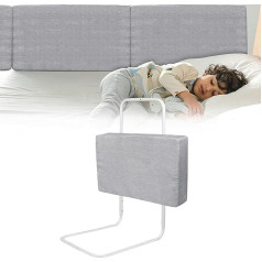 Children's Bed Rail, Bed Guard, Fall Protection Bed for Children, 120 cm, Height Adjustable Bed Rail for Children's Beds, Parents' Beds and All Mattresses, Solid Wood Beds (Grey)