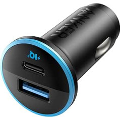 Anker 52.5 W Cigarette Lighter USB C, 323 12 V Mobile Phone Charger for Car, Car Charger for iPhone 17/16/15/14/13/12, Galaxy S24, iPad Pro, Pixel
