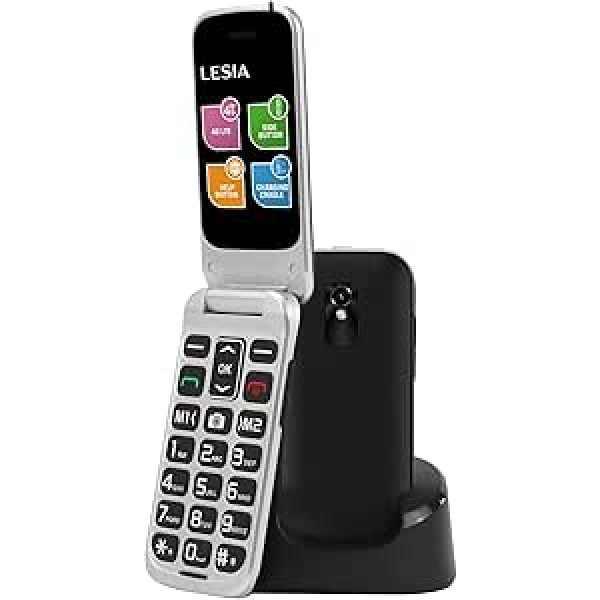 4G Folding Mobile Phone for Seniors without Contract with Large Buttons Mobile Phone, Dual SIM Flip Mobile Phone for Seniors, SOS Emergency Call Function, Torch, FM Radio, 2.4 Inch Display with