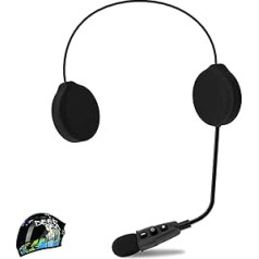 EJEAS E1+ Motorcycle Helmet Bluetooth 5.1 Headset with CVC Noise Cancelling Function and 3D Sound Effects, Motorcycle Helmet Headphone Loud Speaker for Connecting 2 Mobile Phones