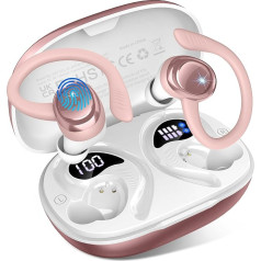 Bluetooth Headphones Sport 5.4, 2025 In-Ear Headphones Wireless Bluetooth with Hi-Fi Stereo, 50 Hours Sports Headphones Over-Ear with Ear Hooks, Noise Cancelling Earbuds/4 ENC Mic, IP7 Waterproof