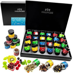 Hallingers Danke Papa - Father's Day Gift 24 Varieties Tea Gift Set, Vegan & Gluten Free for Father's Day for Father Grandpa (Set) - Gift in Summer & as a Perfect Barbecue Gift | Recovery Anniversary