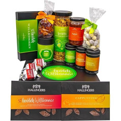 Hallingers Herzlich Willkommen - Gourmet Gift Set in Elegant Box as Gift Basket as Welcome Gift (Box) - Gift in Summer & as a Perfect Barbecue Gift | Birthday Congratulations Anniversary