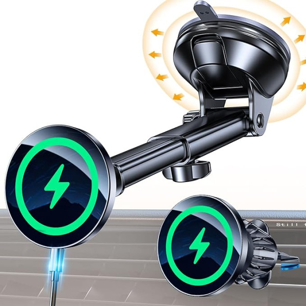For Magsafe car holder with charging function, 100% stable, 15 W mobile phone holder, car MagSafe car holder, charger, ventilation dashboard, wireless magnetic car mobile phone holder for iPhone Air